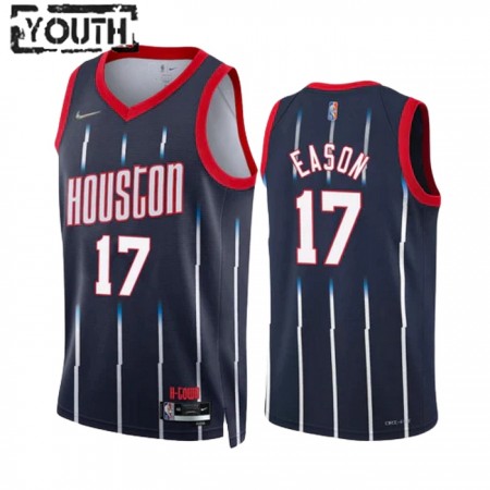 Dres Houston Rockets Tari Eason 17 Nike 2022-23 City Edition Navy Swingman - Dječji